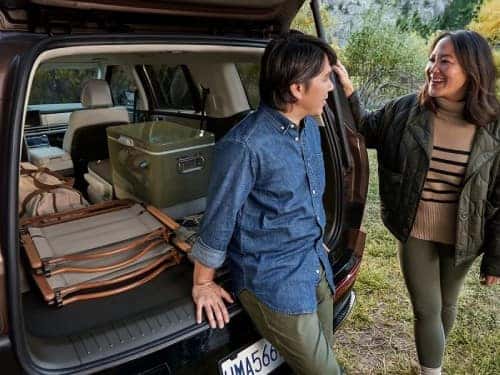 2025 Hyundai SANTA FE cargo area full of camping bags and an ice chest