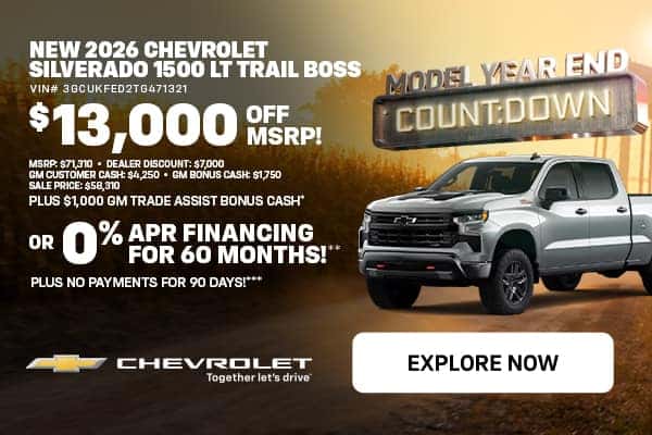 '26 Silverado - $13,000 Off MSRP!