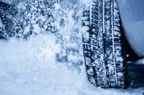 A tire in the snow