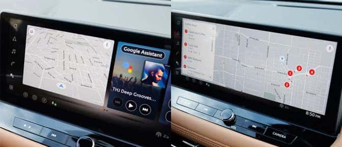 Close up of a car’s touchscreen