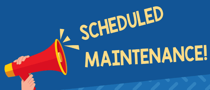 A blue sign with yellow text and a red megaphone