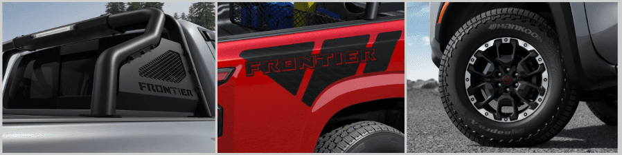 A close up of a red truck