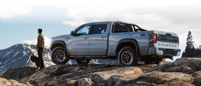 A truck on a rocky hill