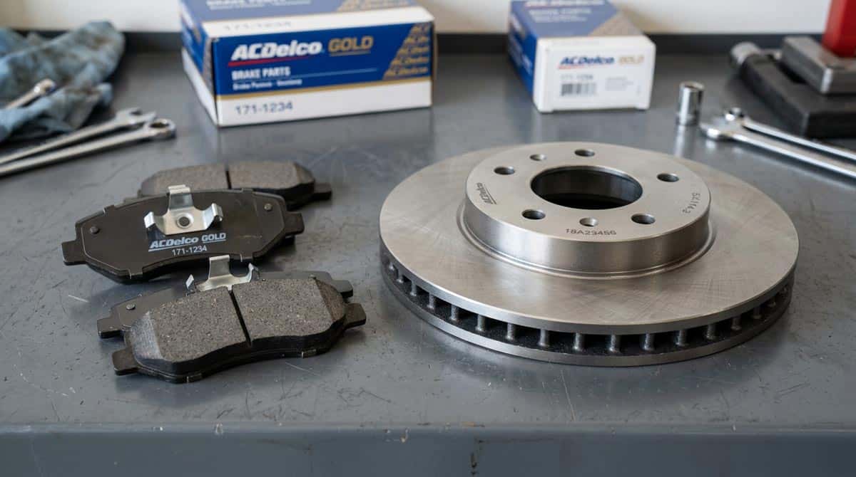 ACDelco Gold and ACDelco Silver brake pad boxes displayed side by side showing the product line comparison
