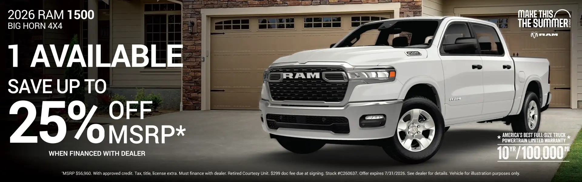 2026 RAM 1500 Big Horn #C260637 - 1 Available - Save Up to 25% Off MSRP*