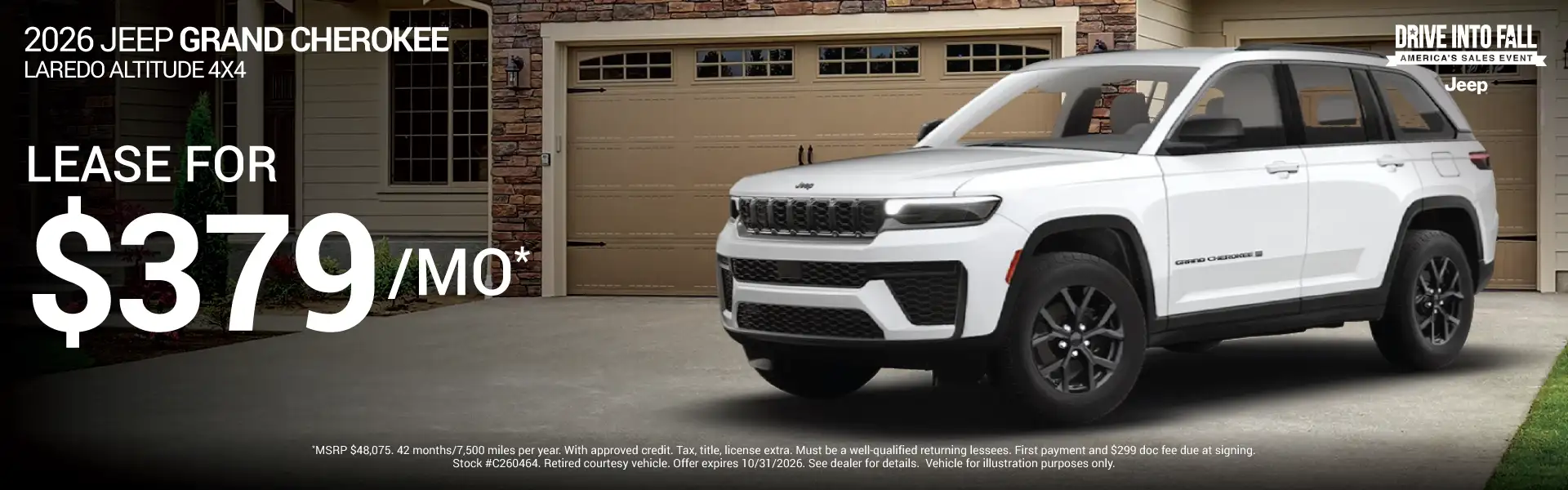 2026 JEEP GRAND CHEROKEE LAREDO ALTITUDE #C260464 - Lease for $379/month for 42 months/7,500 per year*