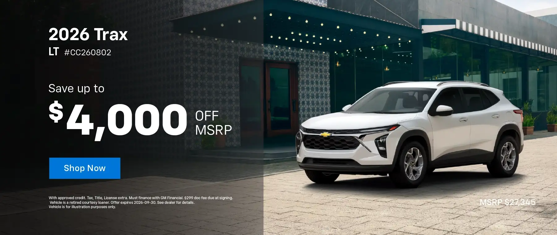 2026 Chevy Trax LT - Save up to $4,000 Off MSRP with GM Financial