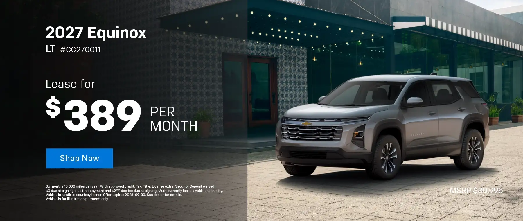 2027 Chevy Equinox LT - Lease for $389 Per Month