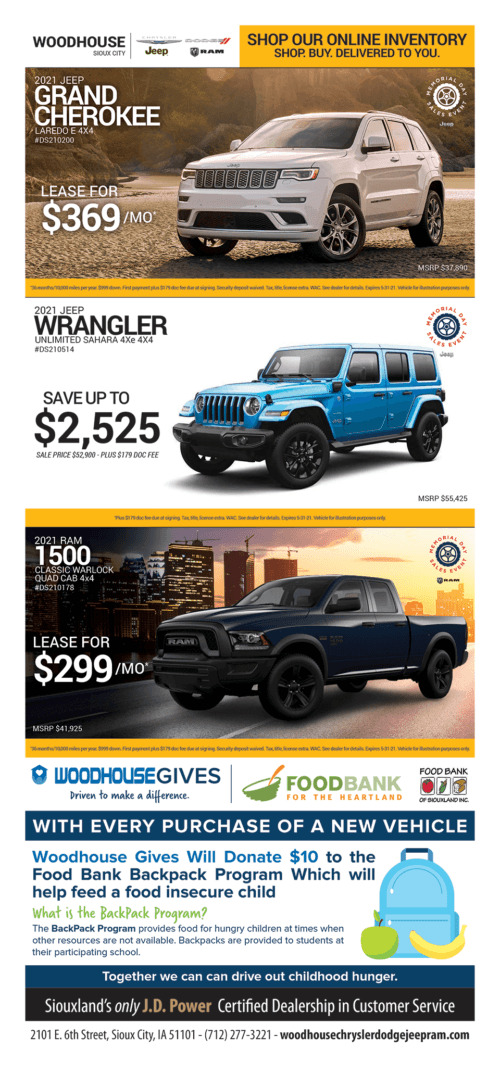 Weekly Newspaper Ad Woodhouse Chrysler Dodge Jeep RAM Sioux City