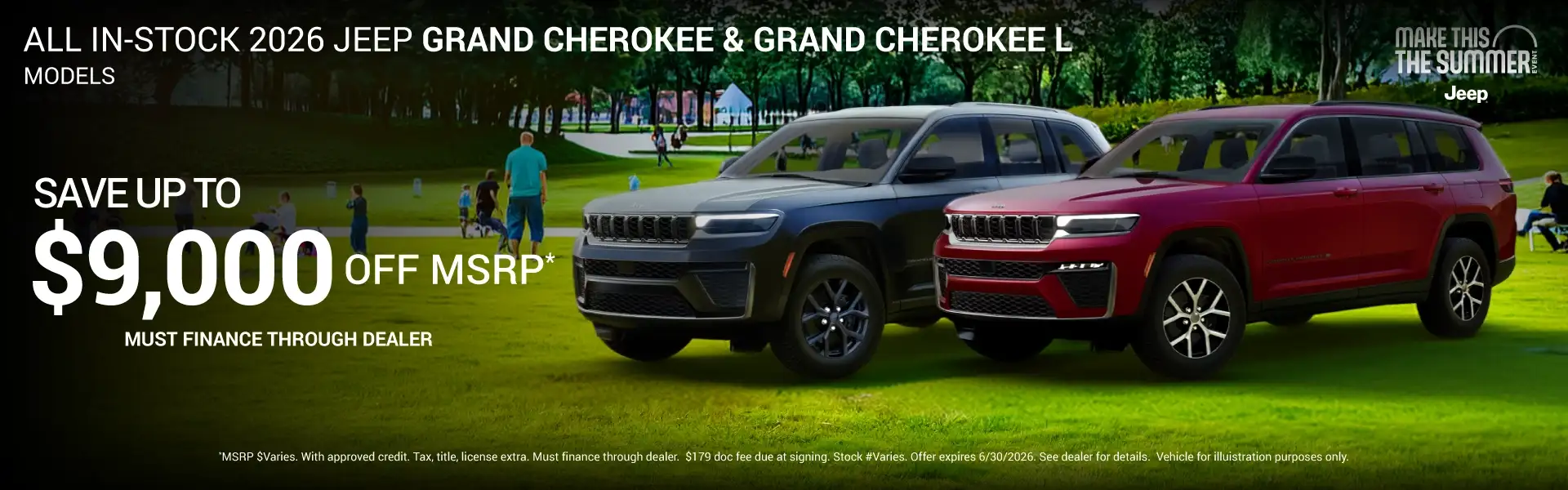 All In-Stock 2026 Jeep Grand Cherokee/Grand Cherokee L's Models - Save Up to $9,000 Off MSRP Off*
