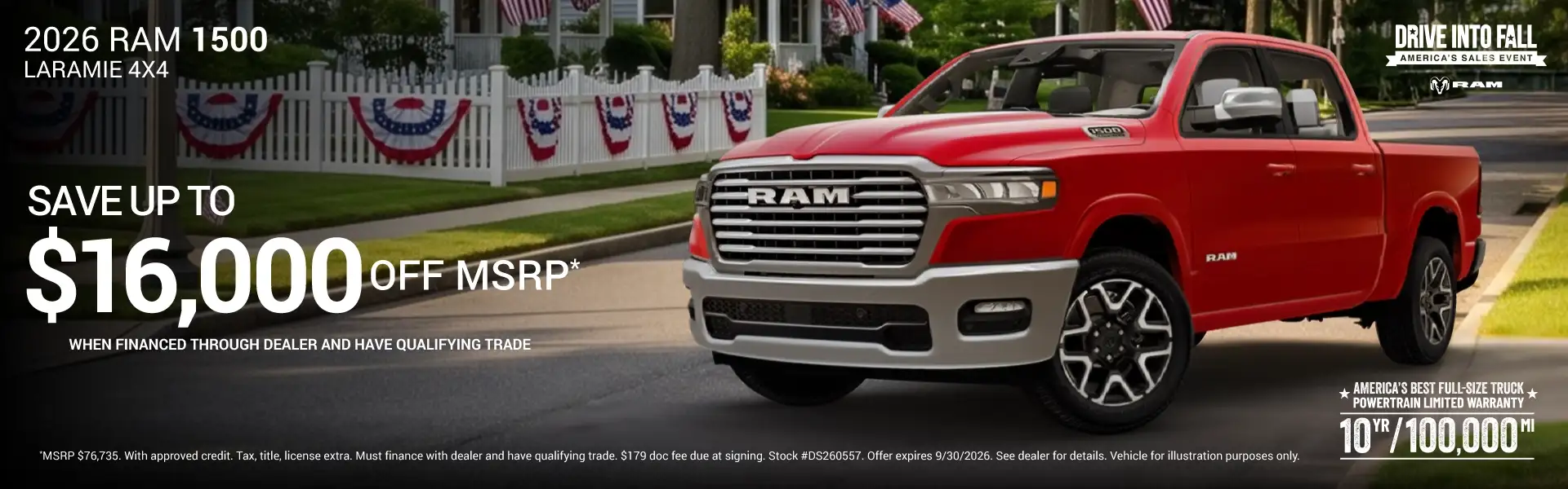 2026 RAM 1500 Laramie Crew Cab 4X4 #DS260557 - Save Up to $16,000 Off MSRP*