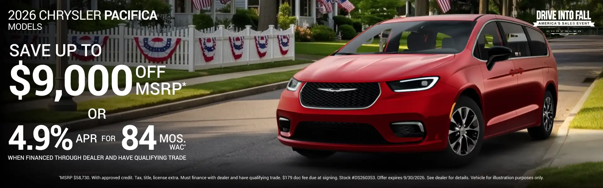 2026 Chrysler Pacifica Limited #DS260353 - Save Up to $9,000 Off MSRP* Or 4.9% APR for 84mos.*