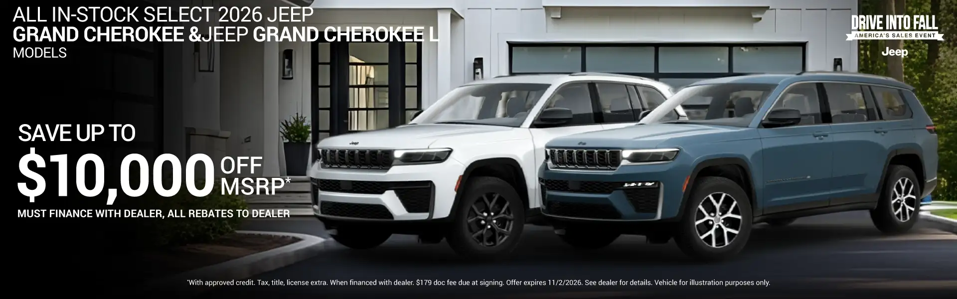 All In-Stock Select 2026 Jeep Grand Cherokee & Grand Cherokee L Models 4X4 #DS260207 #DS260322 - Save Up to $10,000 Off MSRP*
